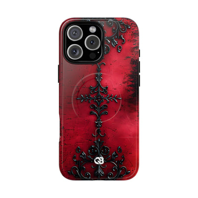 Crimson Gothic Filigree · Tough+ Coque de téléphone pour iPhone · MagSafe