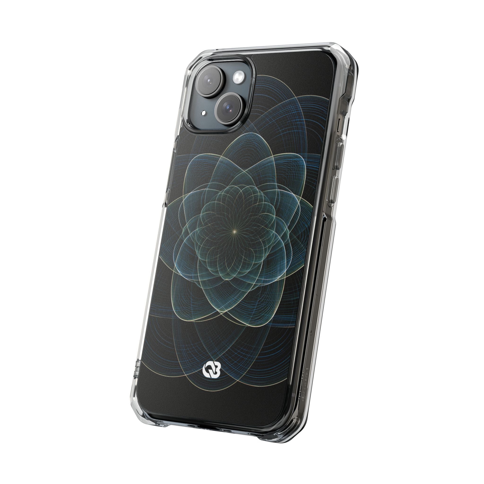 Blue Impact MagSafe Phone Case for iPhone - Celestial Wireframe Bloom