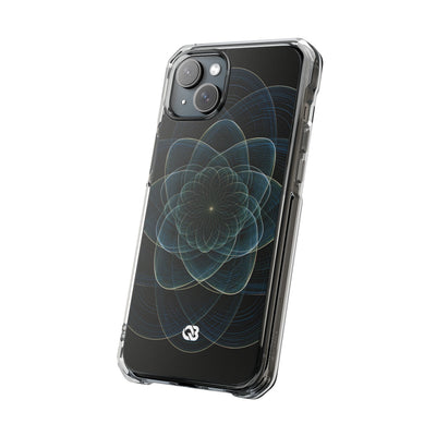 Blue Impact MagSafe Phone Case for iPhone - Celestial Wireframe Bloom