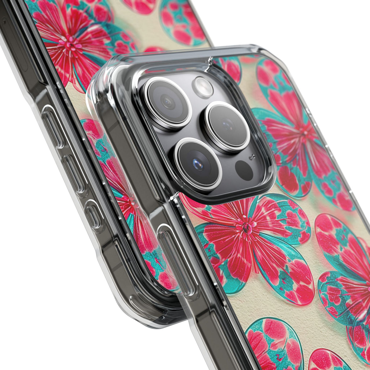 Lucite Jelly Bloom · Clear Impact Magnetic Phone Case for iPhone · Pink