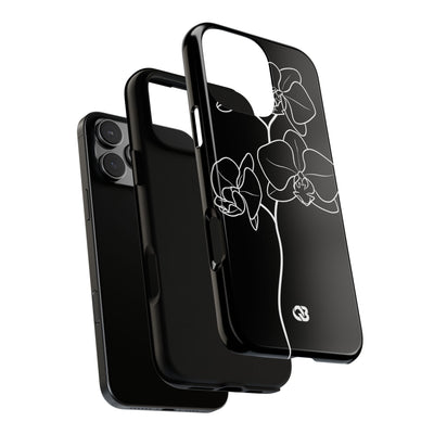Black Tough Phone Case for iPhone - Noir Alabaster Orchid
