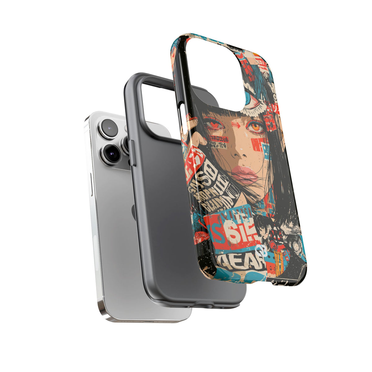 Shibuya Street Collage · Tough Phone Case for iPhone · Red