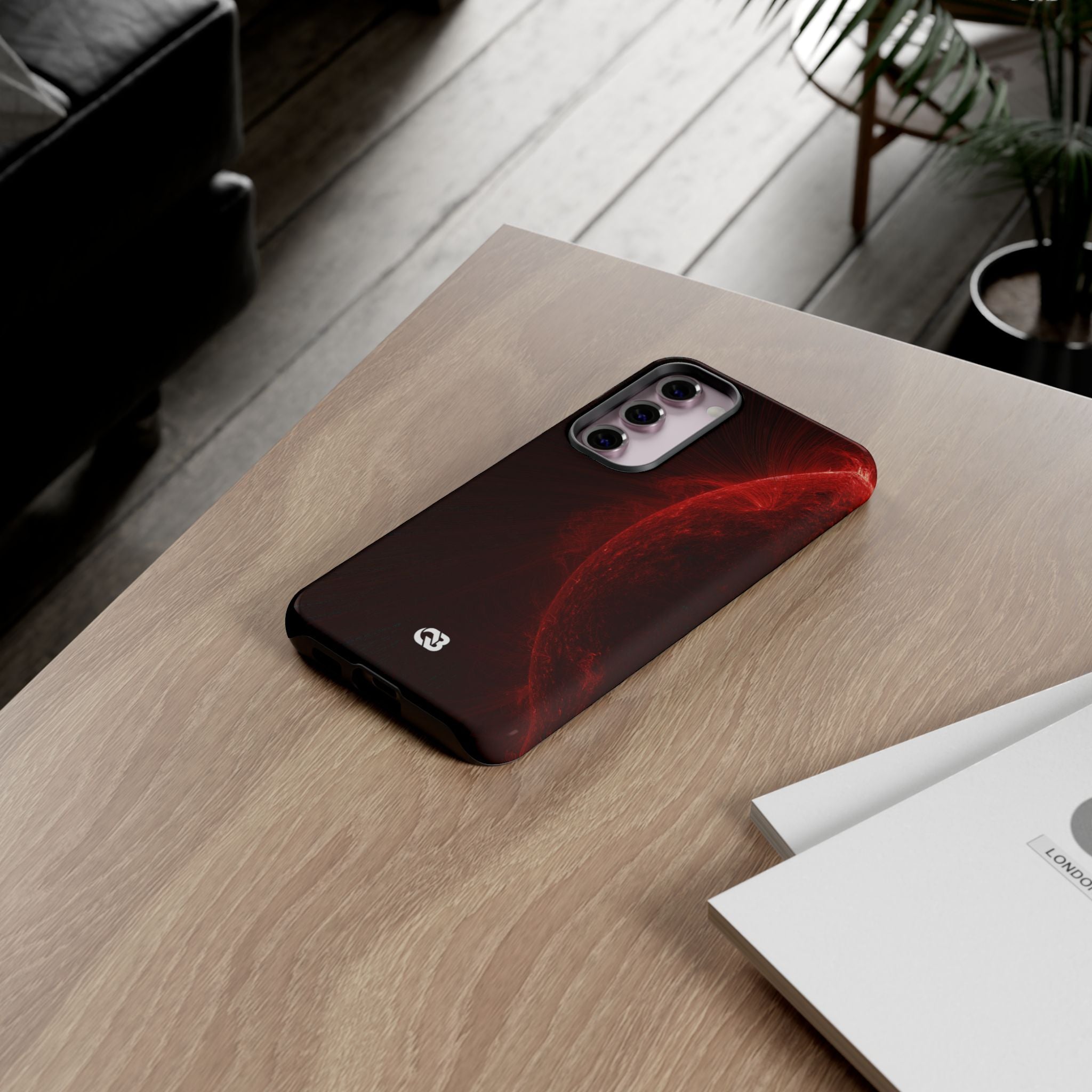 Red Tough Phone Case for Samsung - Solar Crimson Flare