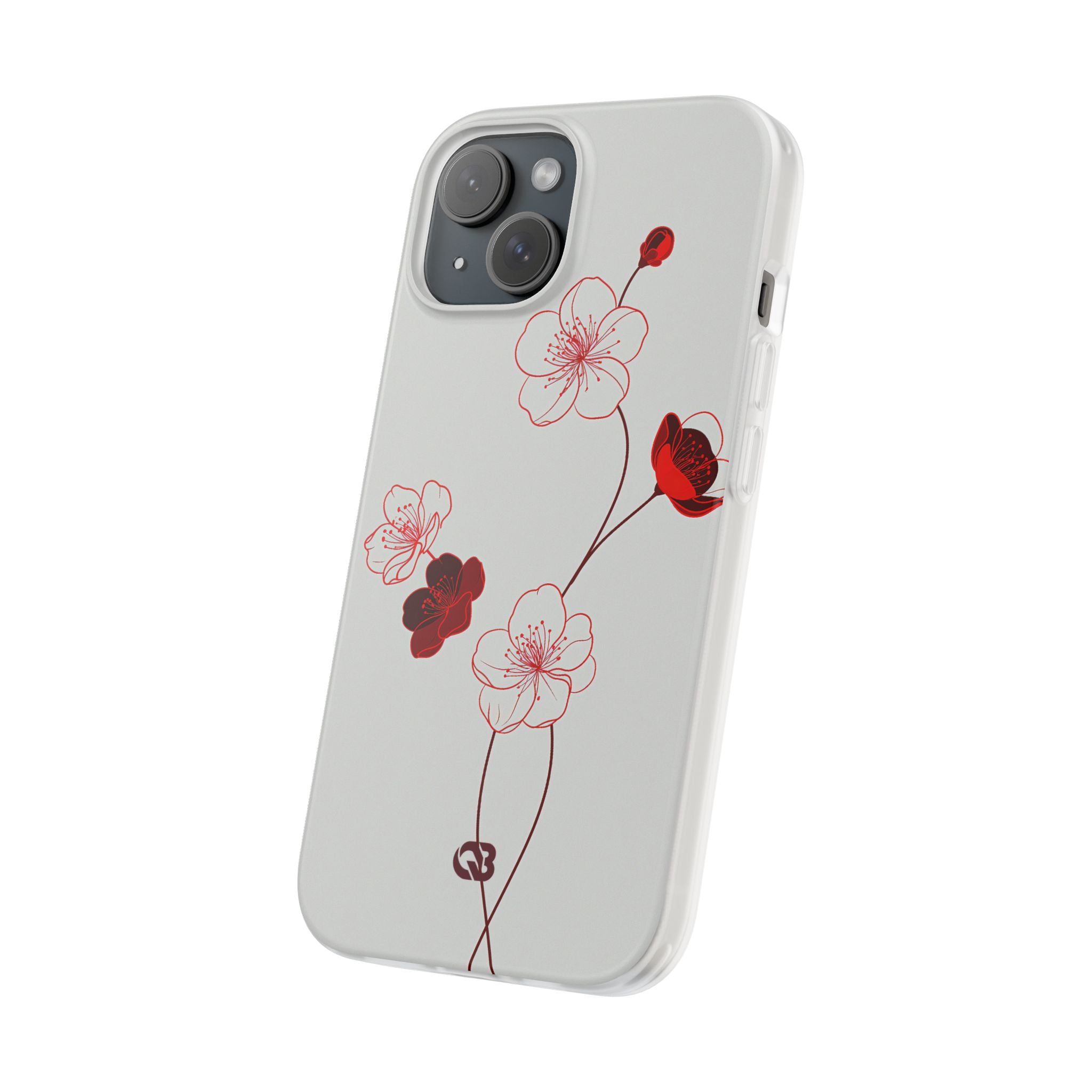 Red Lite Phone Case for iPhone - Kyoto Ember Bloom