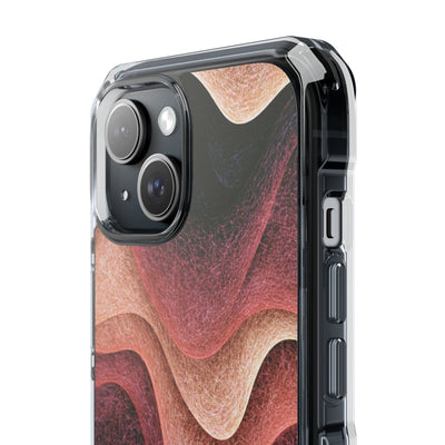 Rose Contour Waves · Clear Impact Magnetic Phone Case for iPhone · Pink