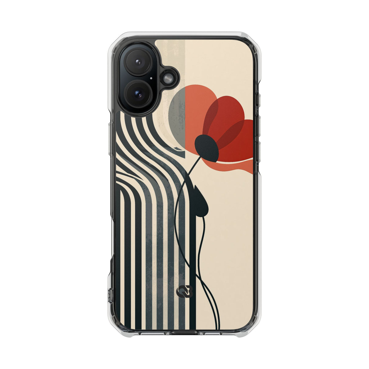 Modernist Poppy · Clear Impact Magnetic Phone Case for iPhone ·  Beige