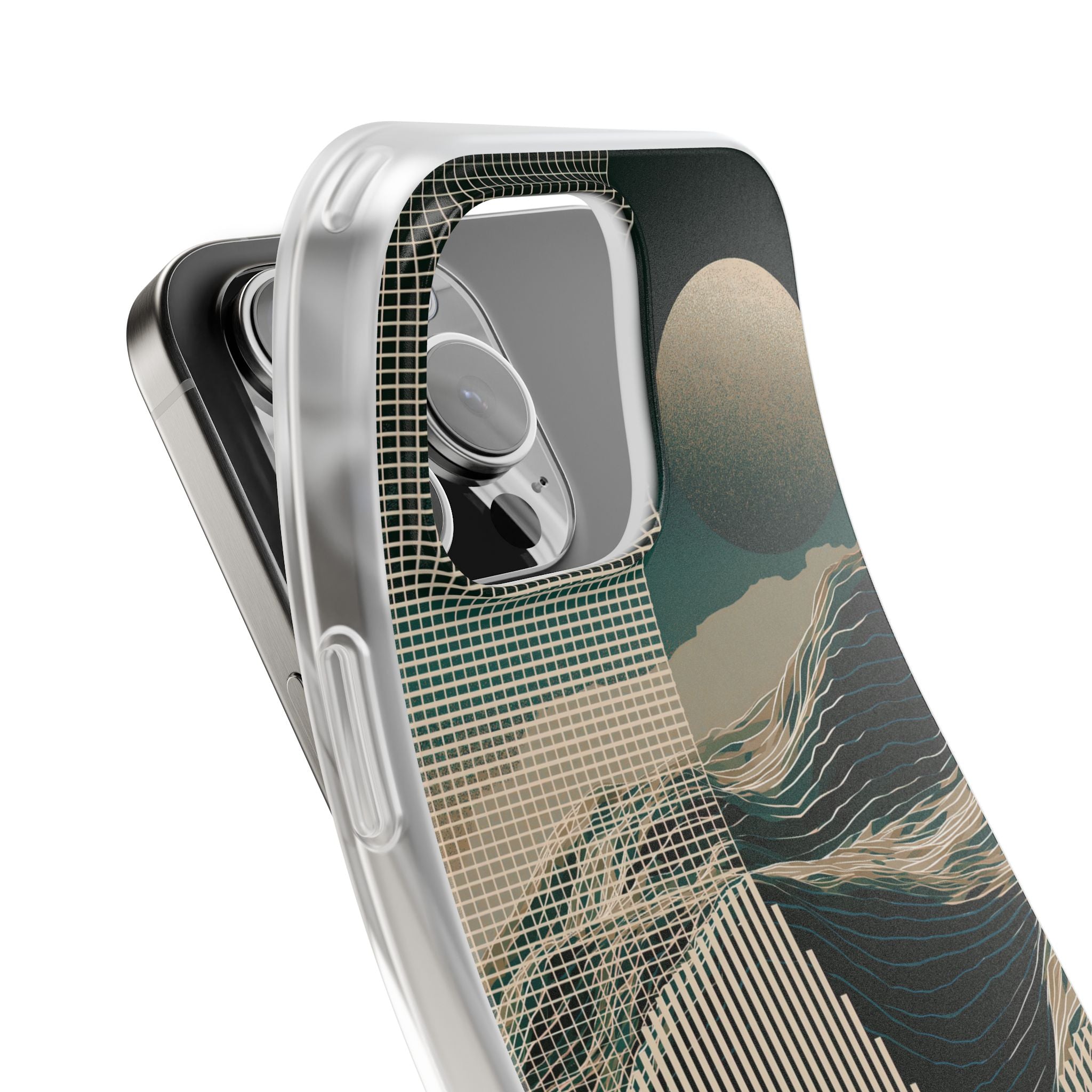 Green Lite Phone Case for iPhone - Lunar Moss Topography