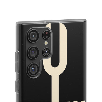 Black Lite Phone Case for Samsung - Ivory Signal Grid