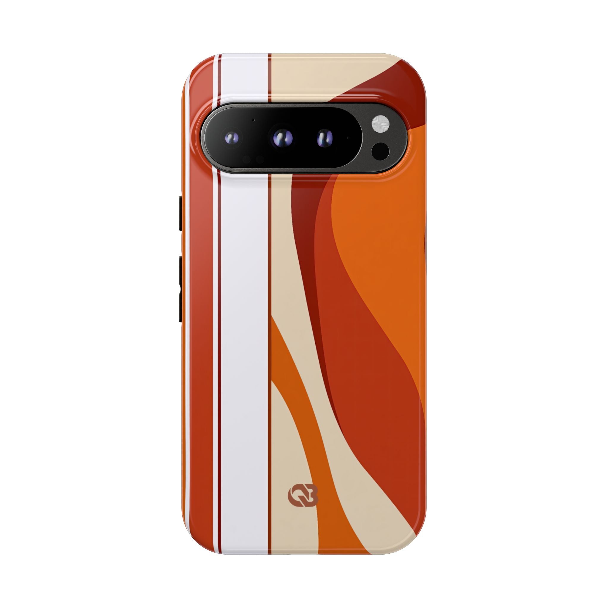 Orange Tough Phone Case for Google Pixel - Terracotta Metro Line