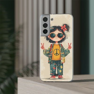 Retro Peace Girl · Soft Θήκη για Samsung