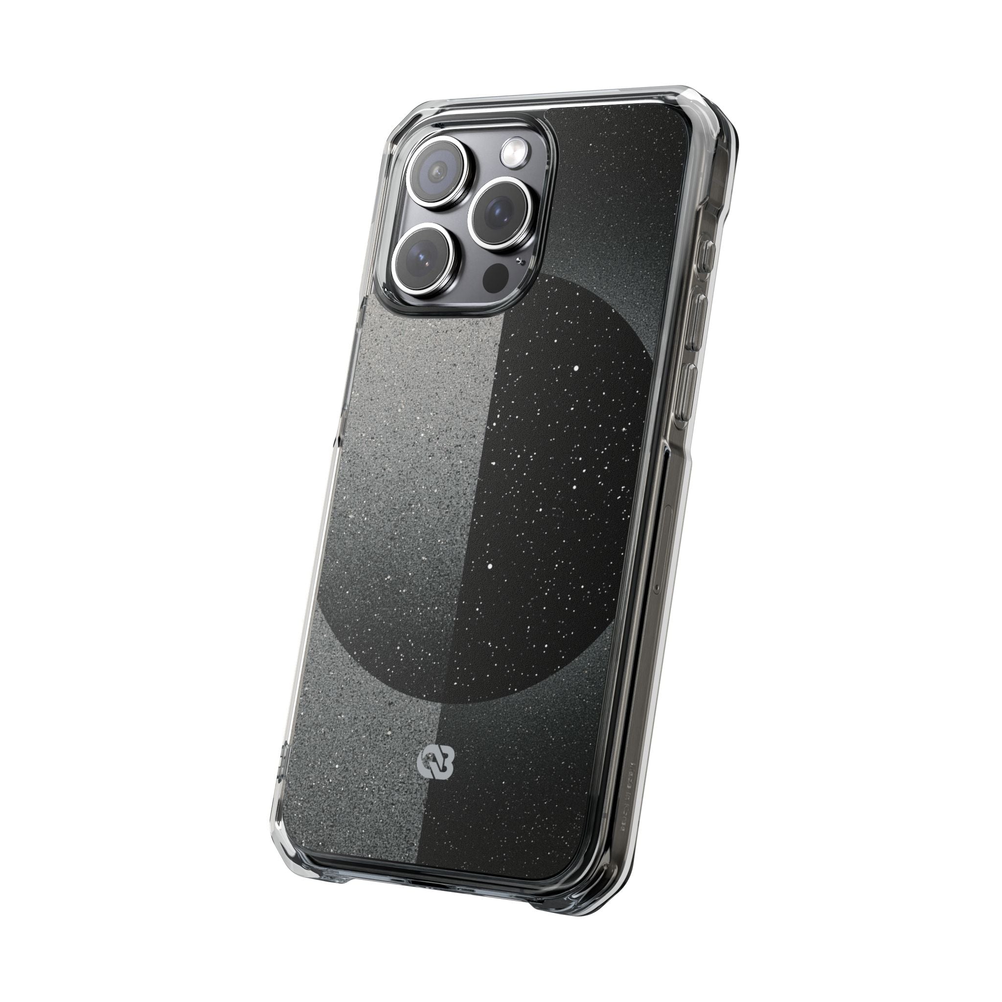 Black Impact MagSafe Phone Case for iPhone - Lunar Static Orbit