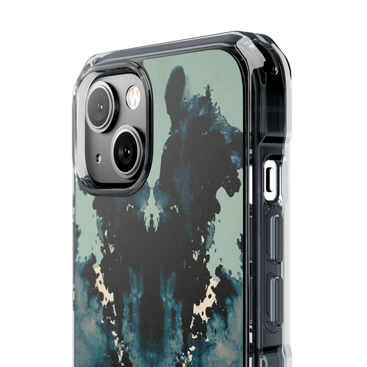 Rorschach Ink Void · Clear Impact Magnetic Phone Case for iPhone ·  Black