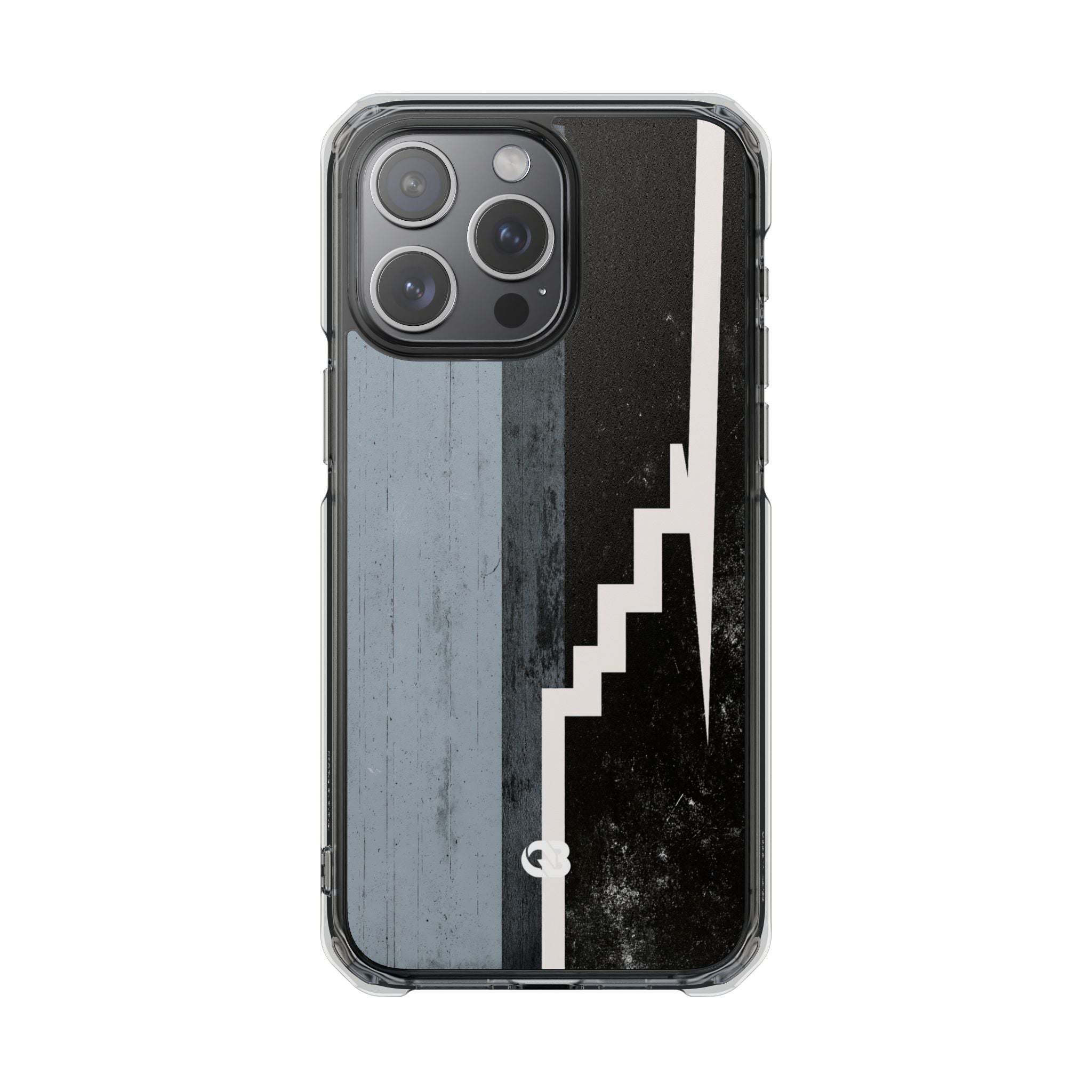 Grey Impact MagSafe Phone Case for iPhone - Industrial Concrete Void