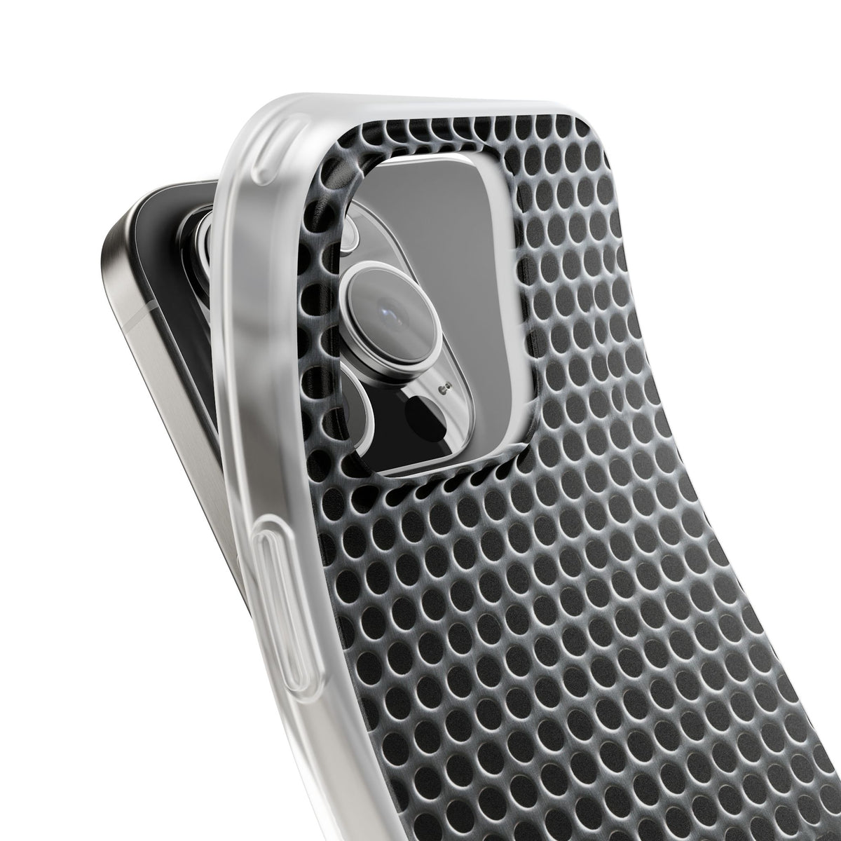 Brushed Perforated Steel · Lite Phone Case for iPhone ·  Silver