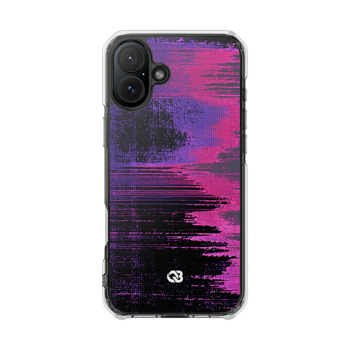 Neon Signal Shift · Clear Impact Magnetic Phone Case for iPhone · Purple