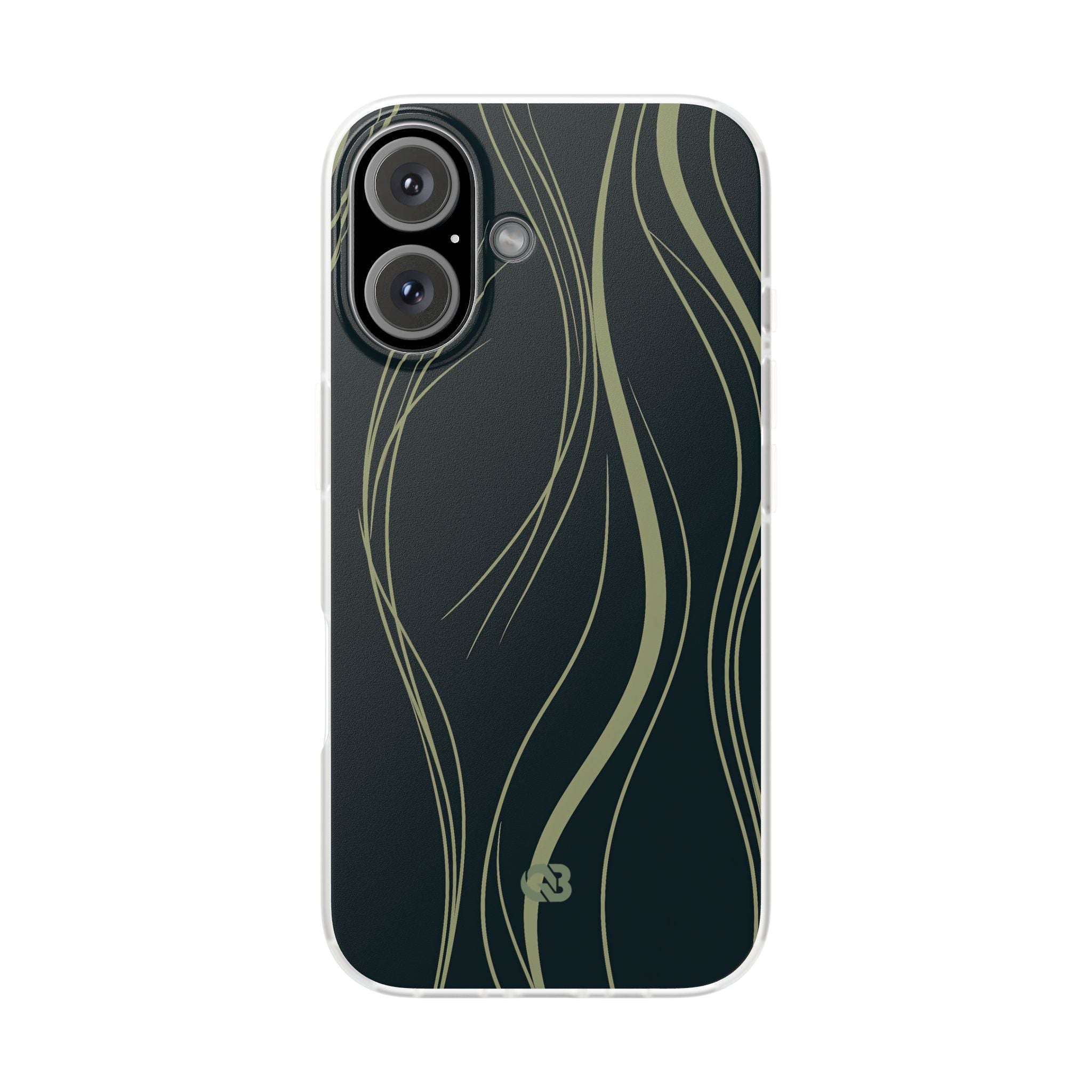 Green Lite Phone Case for iPhone - Obsidian Sage Flow