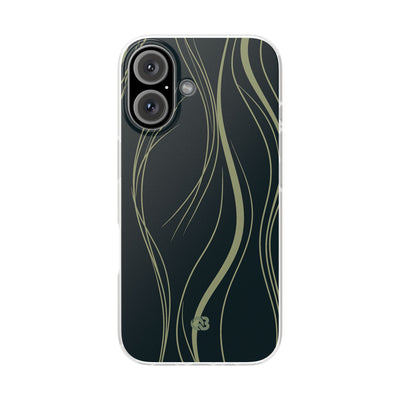 Green Lite Phone Case for iPhone - Obsidian Sage Flow