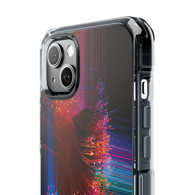 Black Impact MagSafe Phone Case for iPhone - Cyber Optic Streak