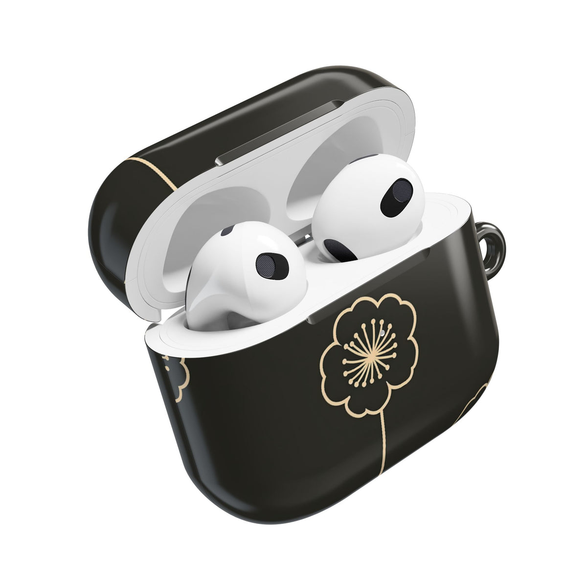 Nocturne Bloom Contours · Hard Case for AirPods & AirPods Pro · Black