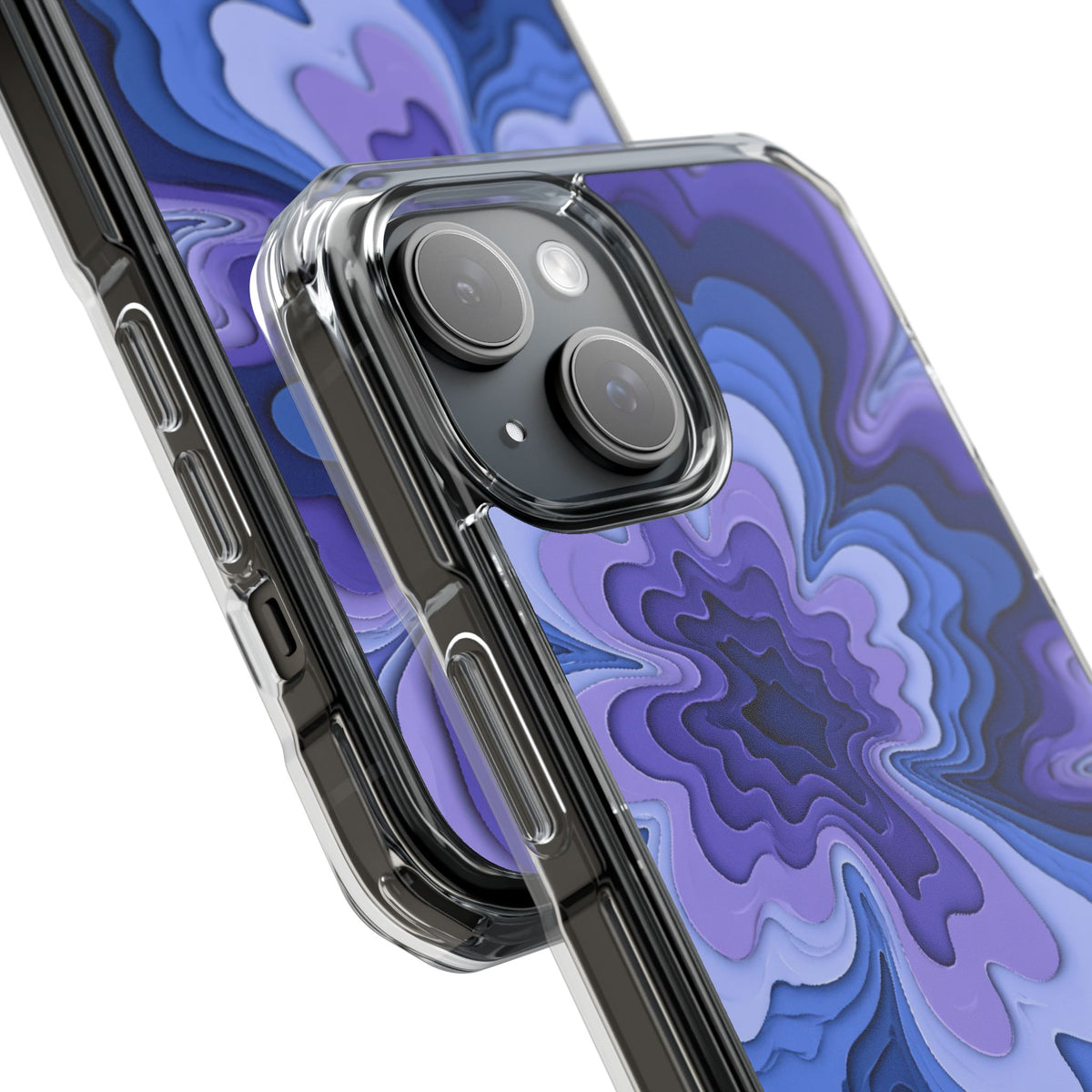 Periwinkle Strata Bloom · Clear Impact Magnetic Phone Case for iPhone · Purple