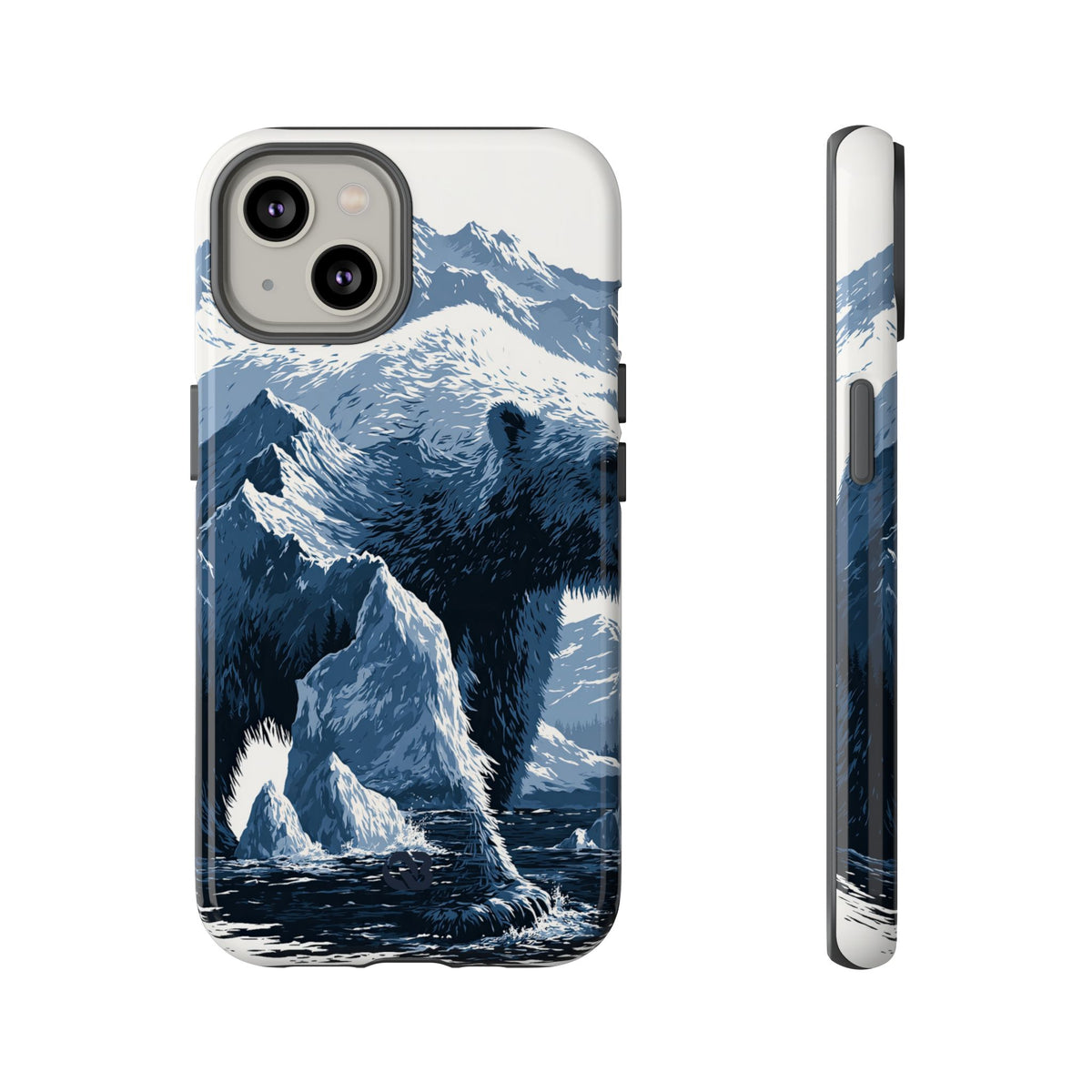 Fjord Summit Bear · Tough Phone Case for iPhone · Blue