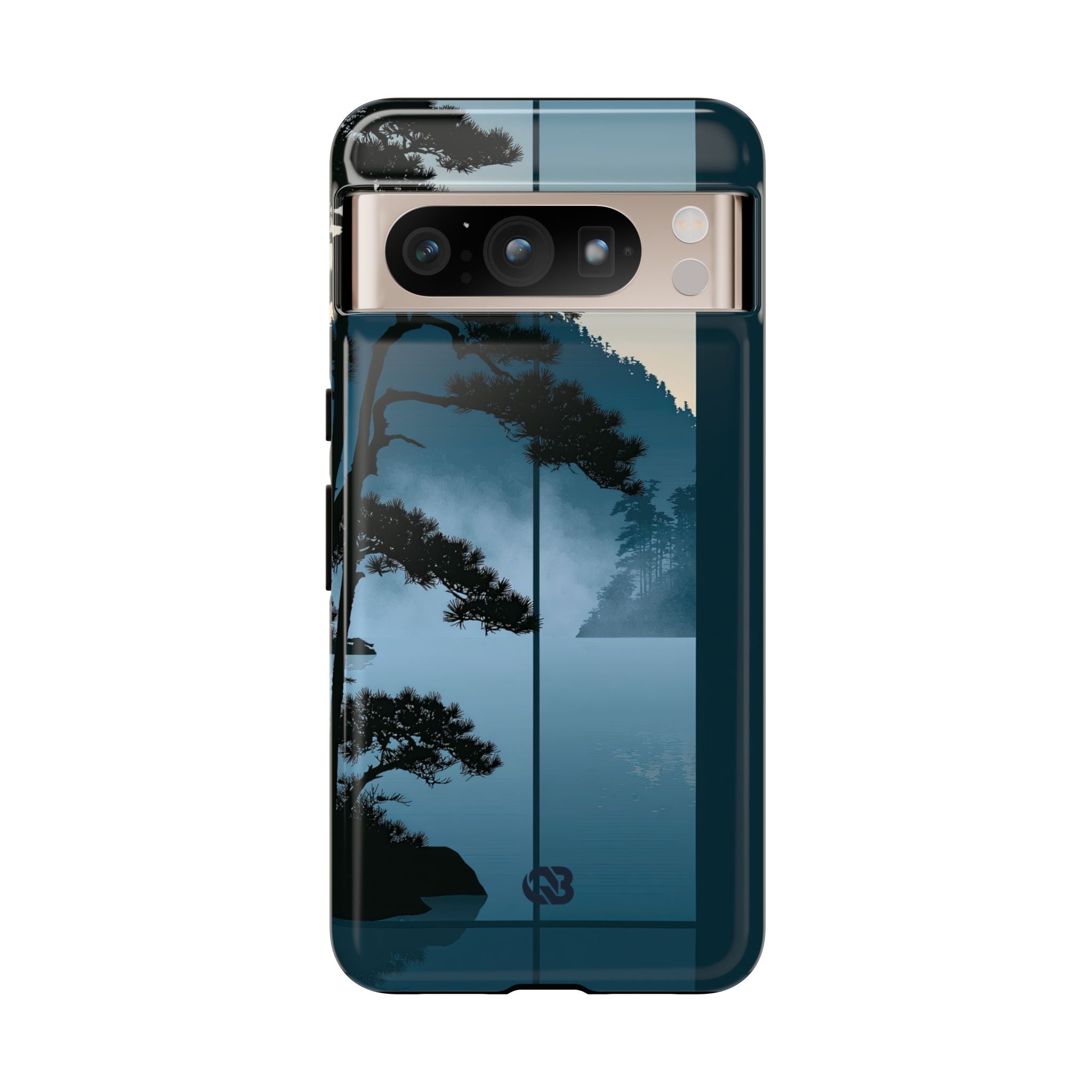 Blue Tough Phone Case for Google Pixel - Kyoto Mist Pine