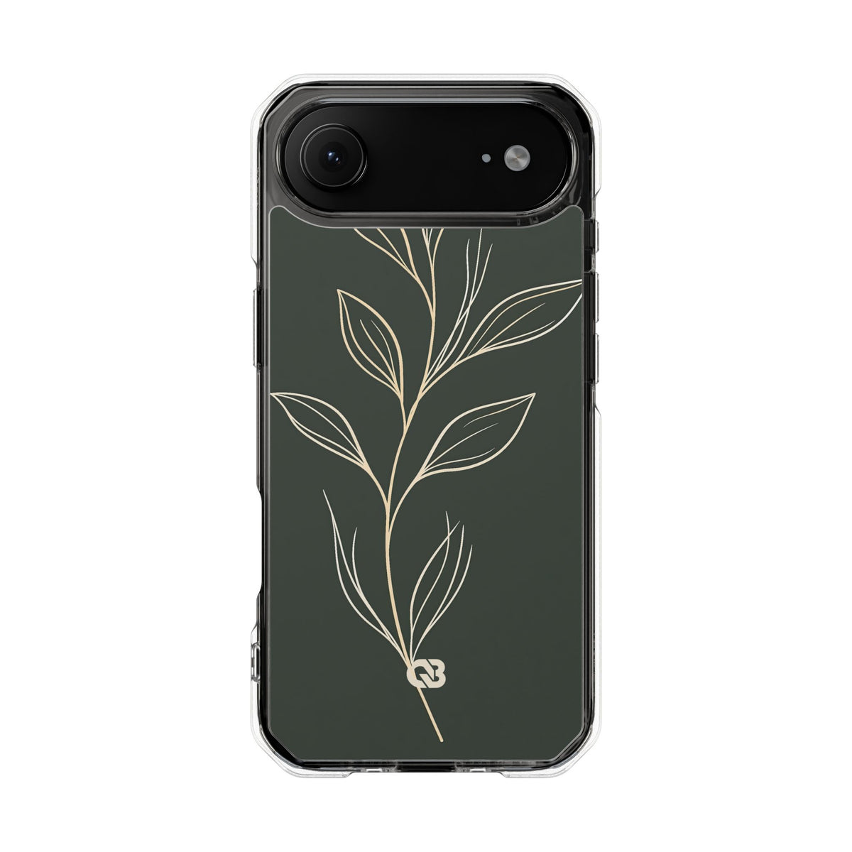 Minimal Botanical Stem · Clear Impact Magnetic Phone Case for iPhone ·  Green