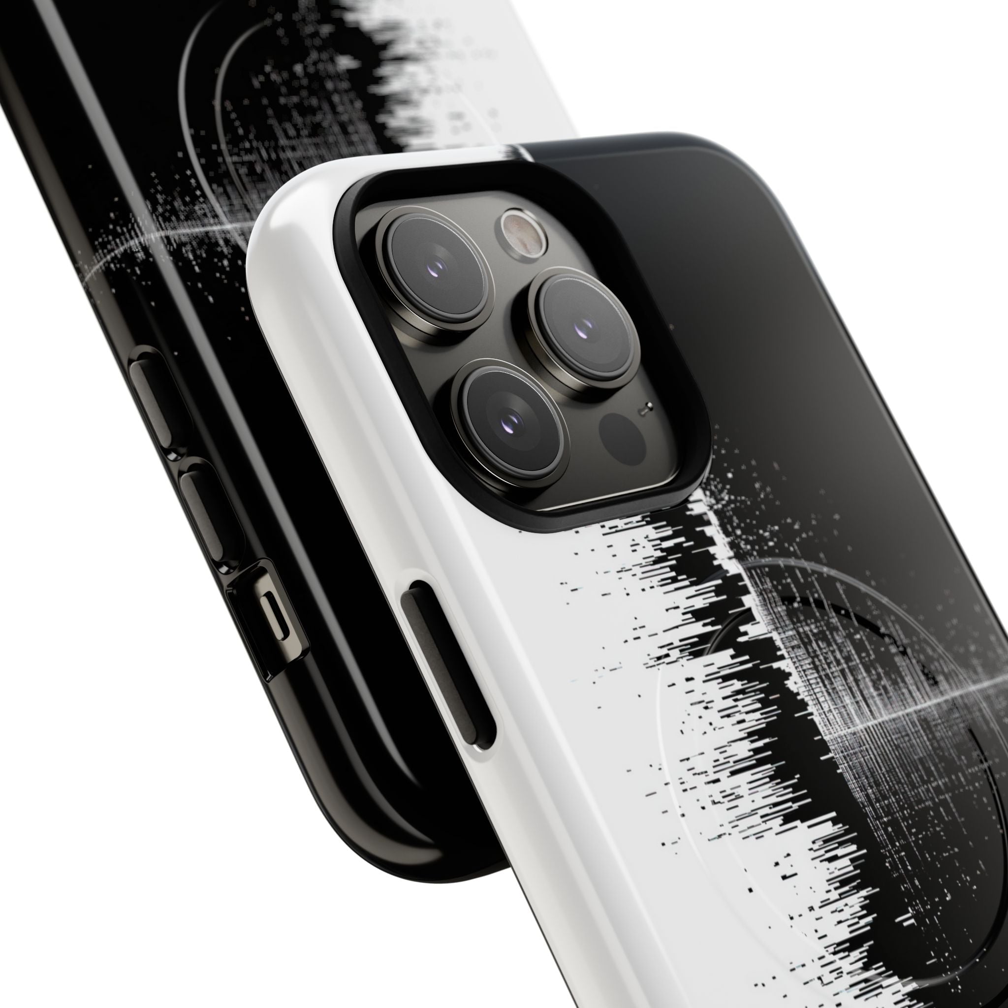 Black Tough 2.0 Magsafe Phone Case for iPhone - Static Signal Split