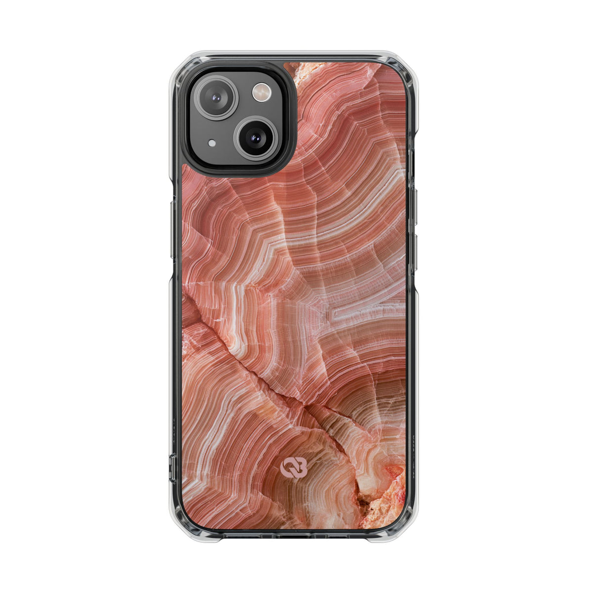 Blushing Rose Strata · Clear Impact Magnetic Phone Case for iPhone · Pink