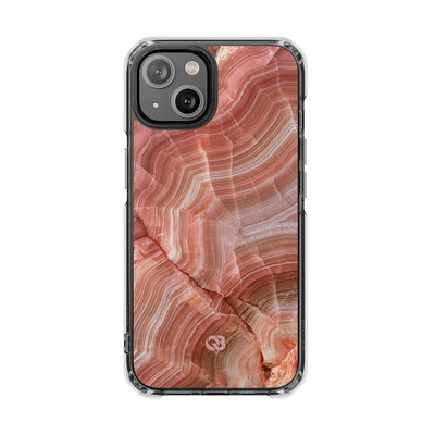 Blushing Rose Strata · Clear Impact Magnetic Phone Case for iPhone · Pink