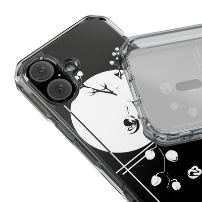 Black Impact MagSafe Phone Case for iPhone - Lunar Orchid Grid