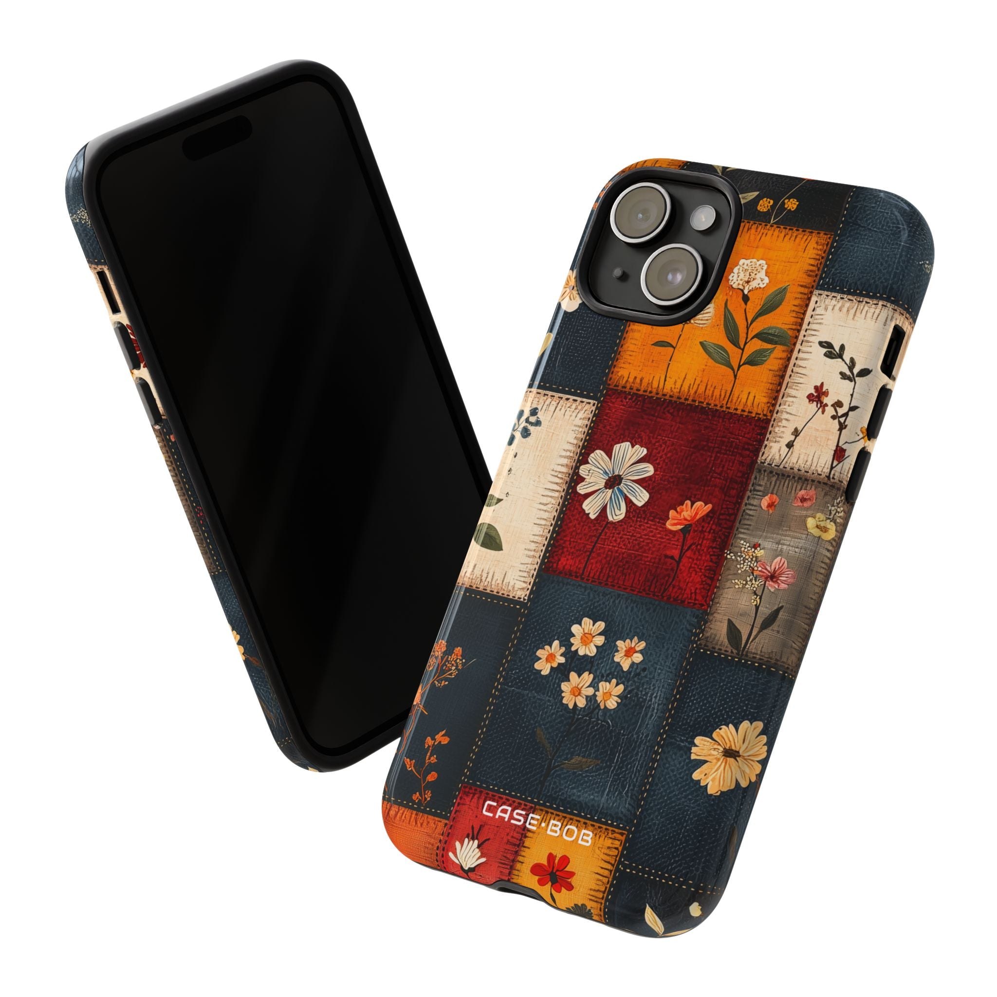 Patchwork Blooms iPhone 15 Plus Case - Tough