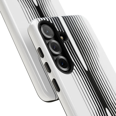 White Tough Phone Case for Samsung - Kinetic Mono Distortion