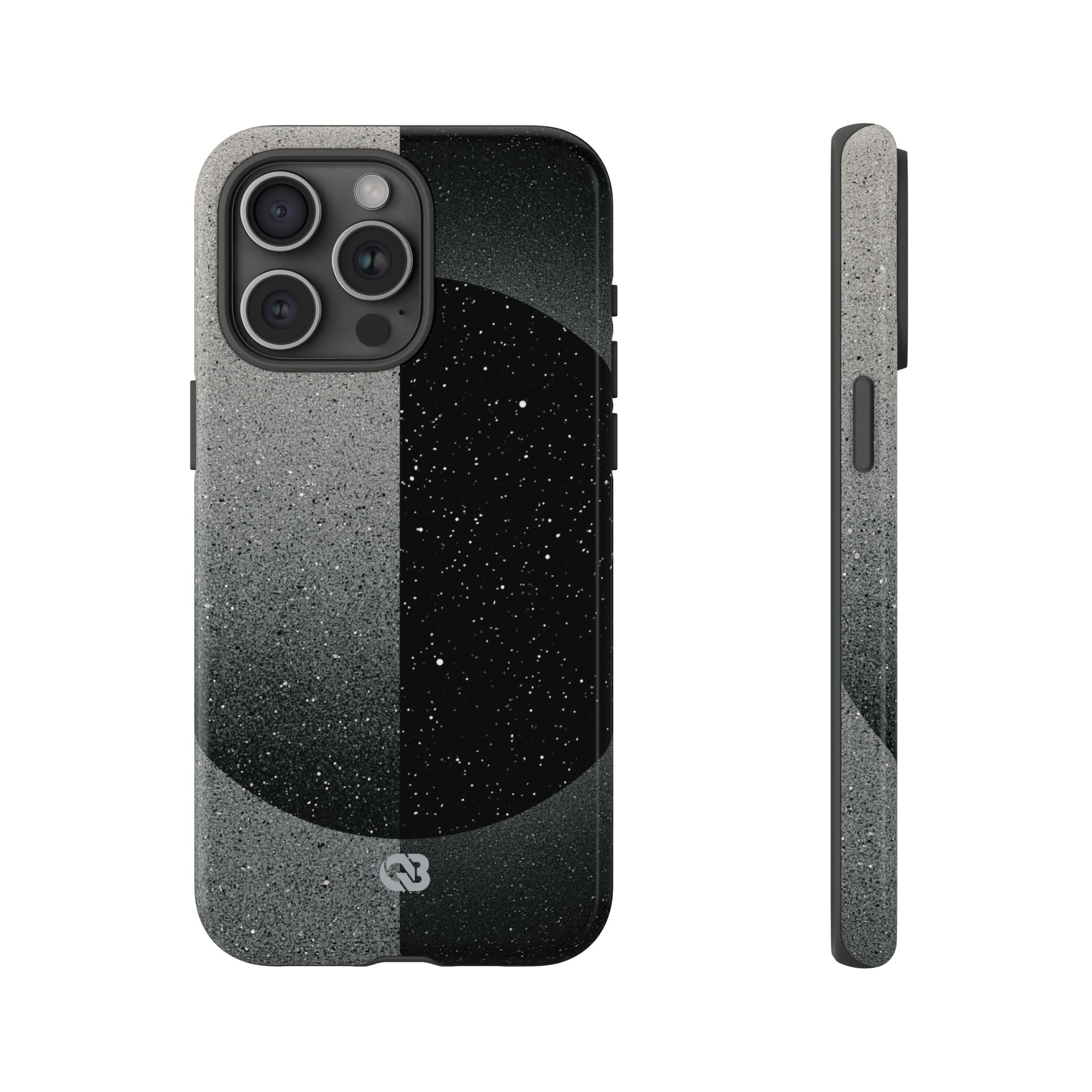 Black Tough Phone Case for iPhone - Lunar Static Orbit