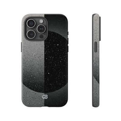 Black Tough Phone Case for iPhone - Lunar Static Orbit