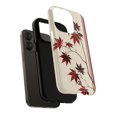 Red Tough 2.0 Magsafe Phone Case for iPhone - Crimson Momiji Stripe