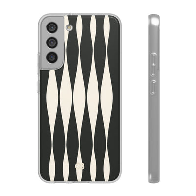 Black Lite Phone Case for Samsung - Ivory Spindle Grid