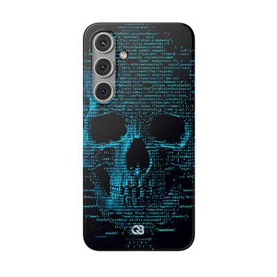 Cyan Glitch Skull · Soft Handyhülle für Samsung