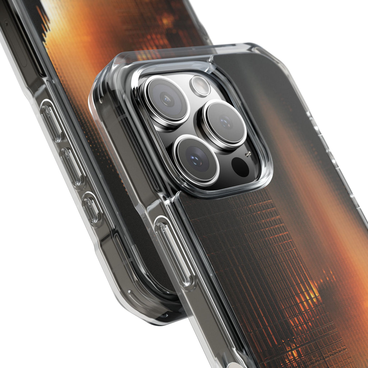 Luminous Grid · Clear Impact Magnetic Phone Case for iPhone · Black