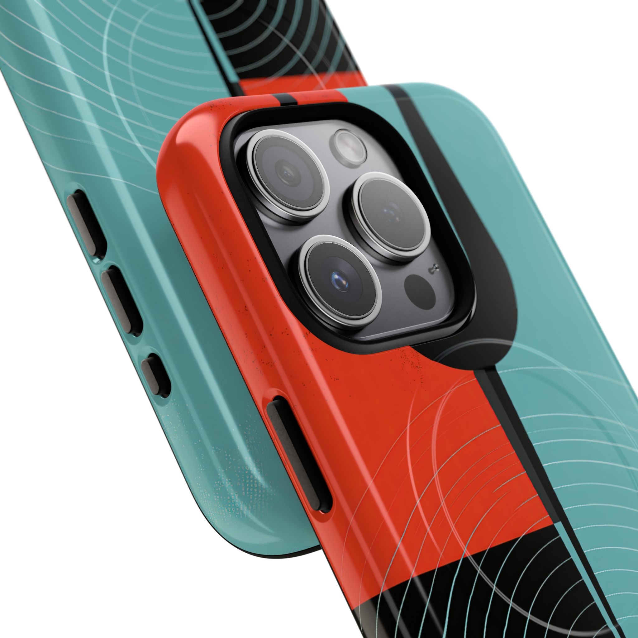 Teal Tough 2.0 Magsafe Phone Case for iPhone - Sonic Static Split
