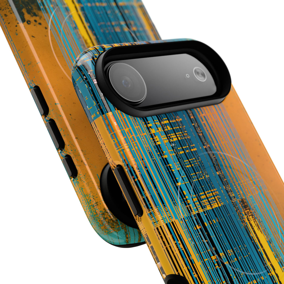 Cyber Glitch Stream · Tough 2.0 Magnetic Phone Case for iPhone · Teal