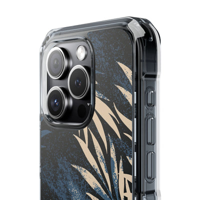 Blue Impact MagSafe Phone Case for iPhone - Midnight Indigo Palm