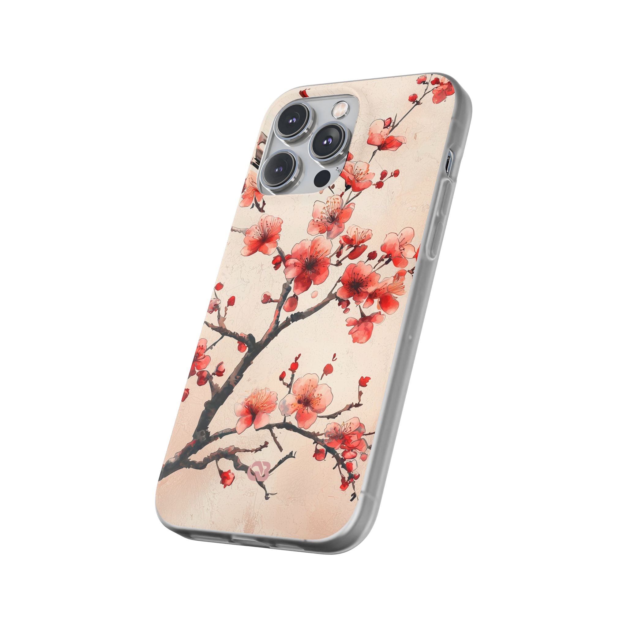 Crimson Silk Flora · Soft Custodia per iPhone