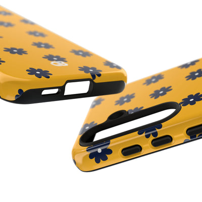 Navy Daisy Mustard · Tough Handyhülle für Samsung