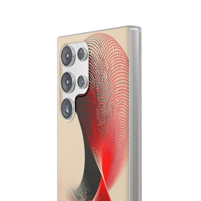 Red Lite Phone Case for Samsung - Crimson Grid Vortex