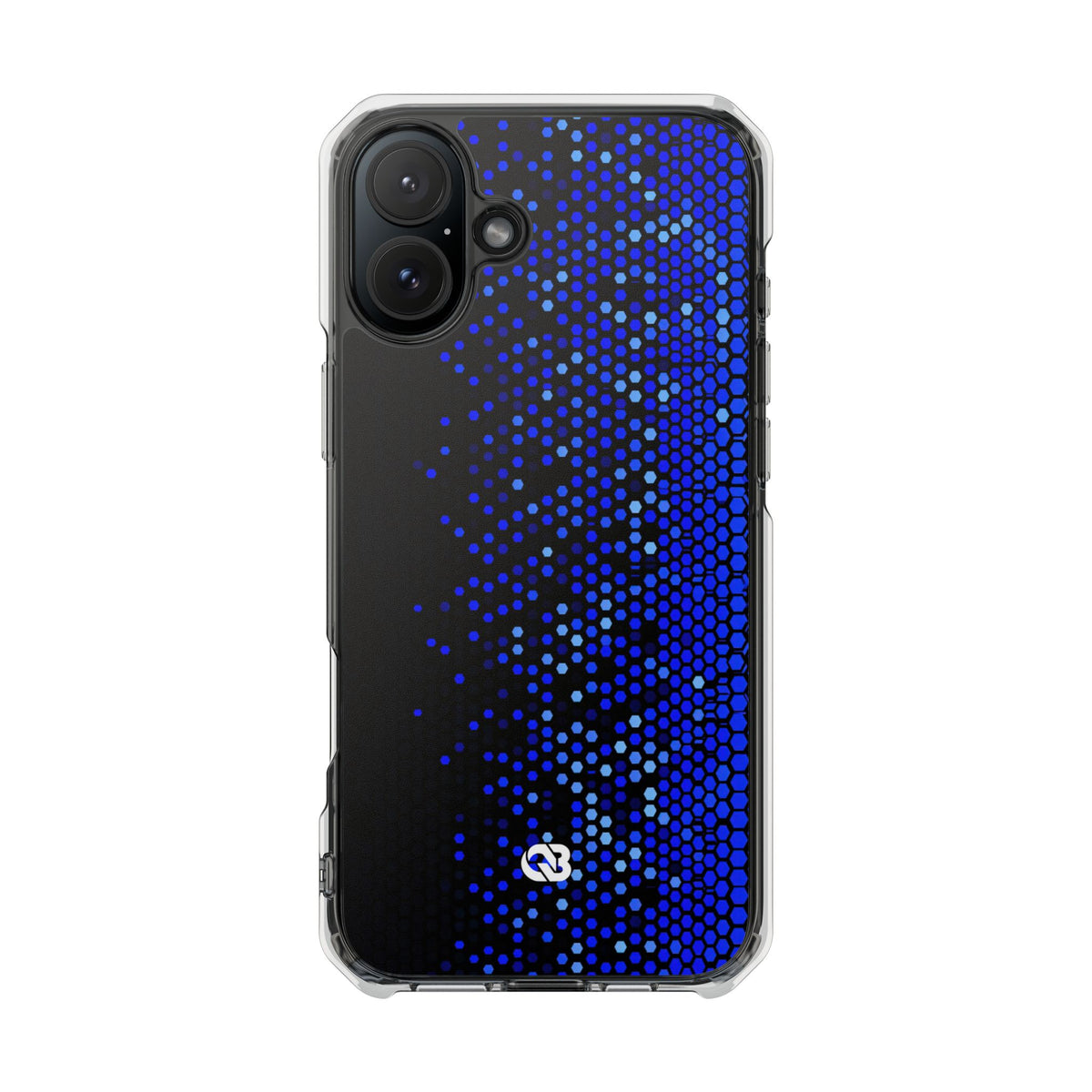 Cobalt Hex Dispersion · Clear Impact Magnetic Phone Case for iPhone · Blue