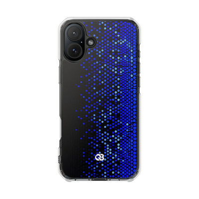 Cobalt Hex Dispersion · Clear Impact Magnetic Phone Case for iPhone · Blue