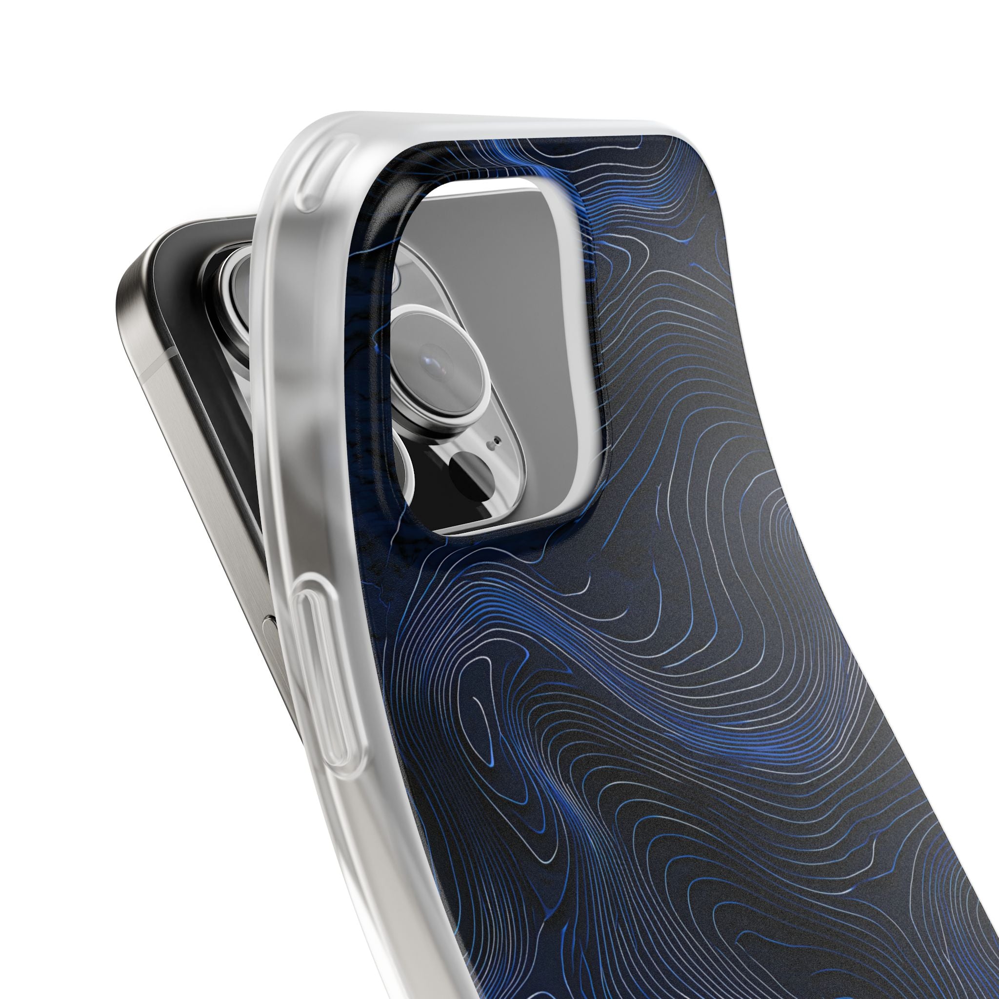 Blue Lite Phone Case for iPhone - Cobalt Contour Ridge
