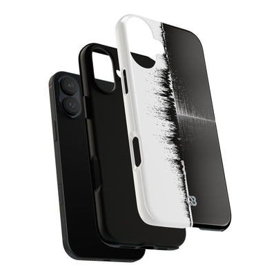 Black Tough Phone Case for iPhone - Static Signal Split