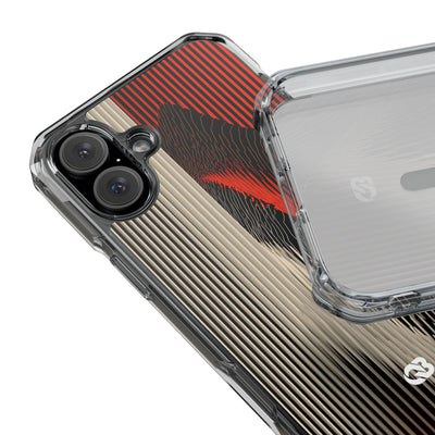 Red Impact MagSafe Phone Case for iPhone - Crimson Pulse Topo